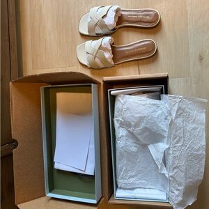 Margaux Cream Leather Sandals